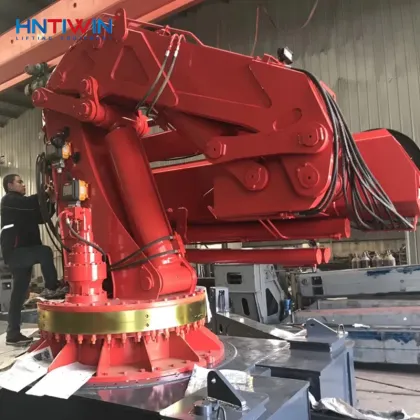 Discounted Marine Electric Hydraulic Knuckle Boom Deck Crane Barge for Sale