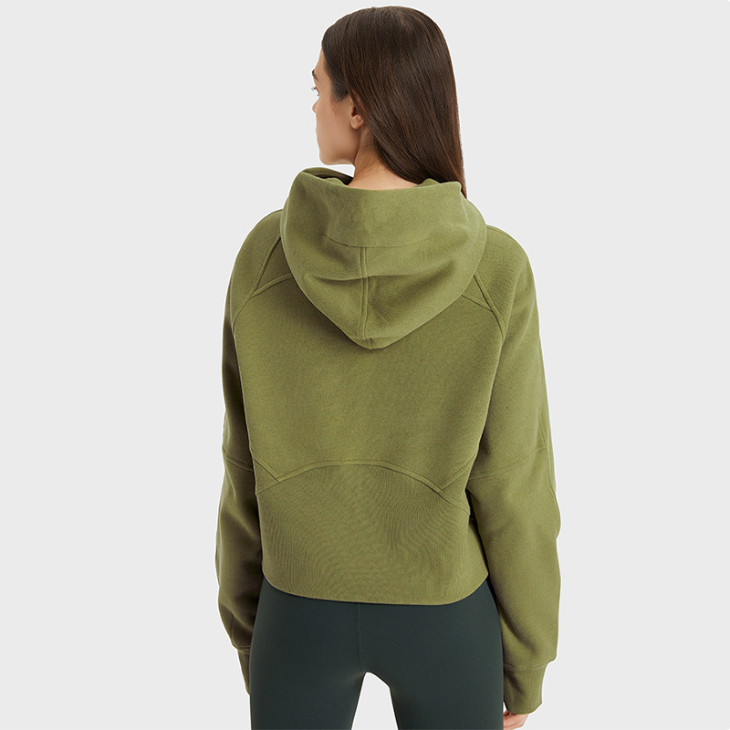 Invierno de collar alto chaqueta deportiva para mujeres sueltas