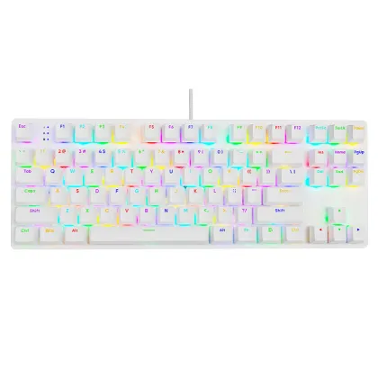 87-Key Transparent Keycap Wired Backlit Mechanical Keyboard for Esports and Office