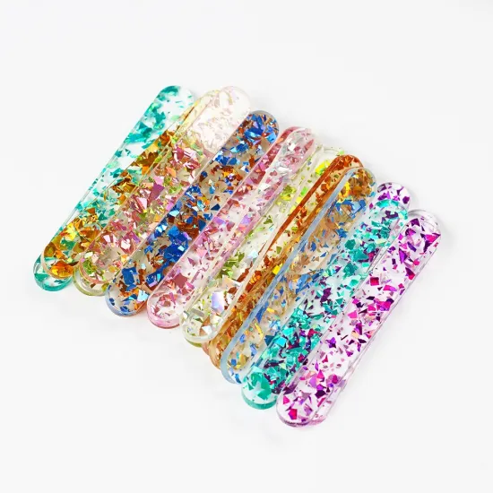 Customizable Clear Acrylic Ice Cream Sticks in Various Colors for Cake Decorating and Popsicles