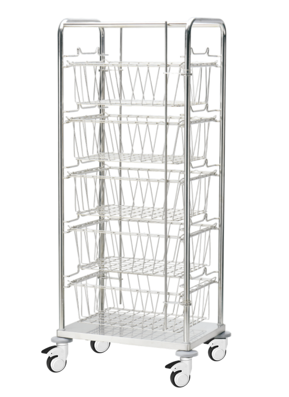 Aseptic Supplies Storage and Transport Mesh Basket Trolley