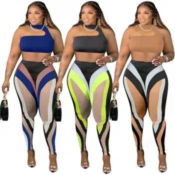 Sexy Summer See Through Mesh Two Piece Outfits for Women