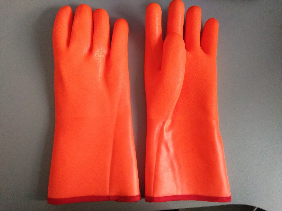 Γάντια Fluorecent Anti-Cold με επικάλυψη από PVC με άμμο φινίρισμα 14 &quot;