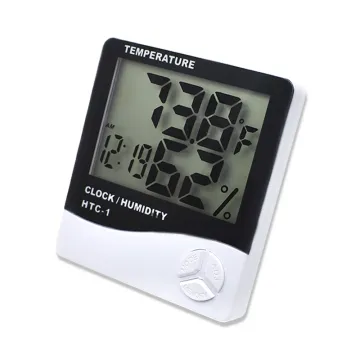 HTC-1 HTC-2 LCD Electronic Digital Temperature Humidity Meter - Thermometer Hygrometer for Indoor/Outdoor Weather Station Clock
