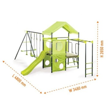 Outdoor Children Metal Playground kids Swing Slide Set