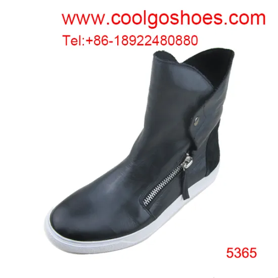 zipper upper design wholesale leather men boots
