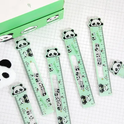 Kawaii Cartoon Panda Acrylic Ruler 15cm Straight Stationery