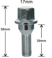 roda kerusi conical hex 17mm bolts