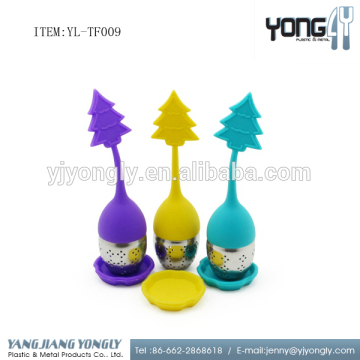 Christmas tree designed steel ball silicone tea infuser