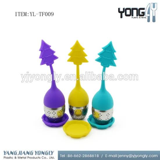 Christmas tree designed steel ball silicone tea infuser