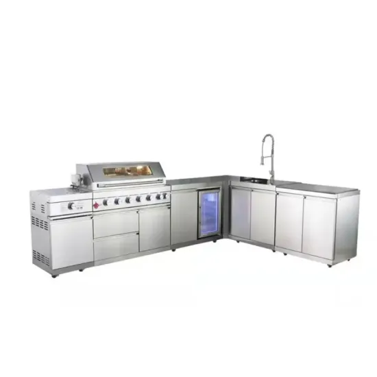 Kitchen Island Equipment Large Countertop Barbecue Grill Machine Stainless Steel Outdoor BBQ Kitchen Cabinet