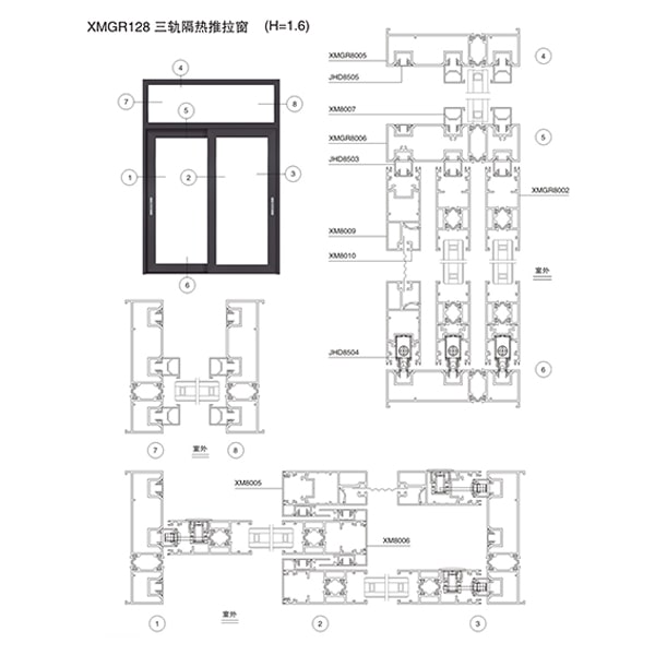 High Quality System Window Structure Customized Aluminum Profile Insulated Sliding Window, High Quality ...