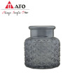 Embossed hurricane Glass Candle Holder For Home Decoration