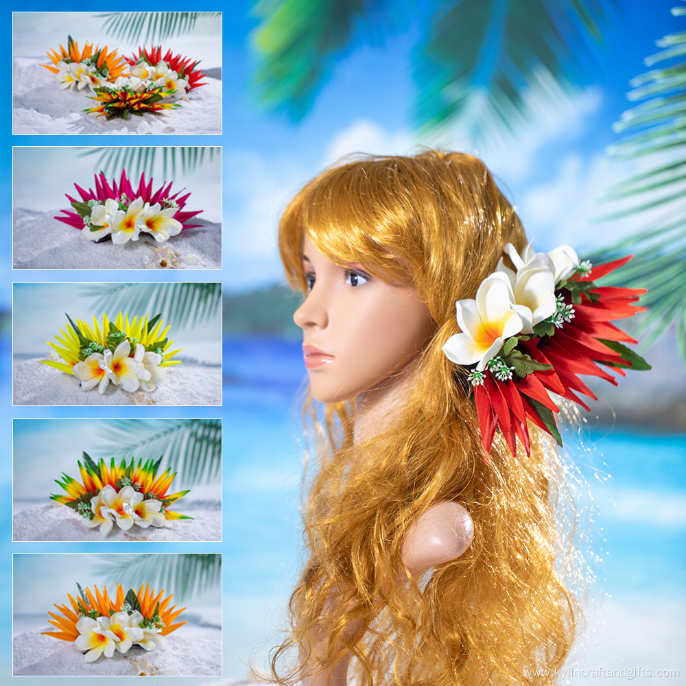 Hot Sale Artificial Plumeria Flower Hair Clip
