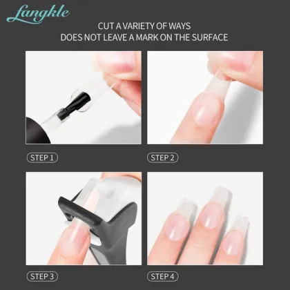 Fangkle Professional Stainless Steel ABS Black Nail Tips Cutter for Artificial Fingernails