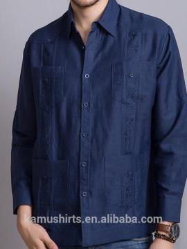 Man Shirt Factory Custom Long Sleeve Guayabera Shirts