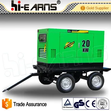 Silent towable power 30KW 40KVA portable mobile trailer diesel generator set