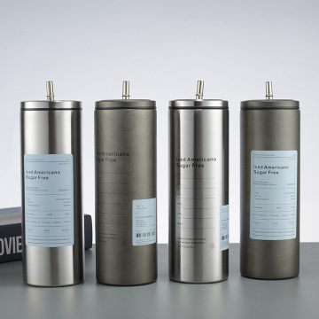 304 Stainless Steel Double-Wall Vacuum Insulated Coffee Mug: 600ml Americano Travel Tumbler with Straw - Premium Quality