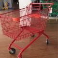 China Red Colourful Supermarket Shopping Trolley with coin lock Manufactory