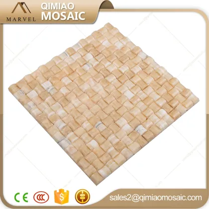 Chinese Style Yellow Jade Marble Mosaic Artificial Stone Wall Tiles