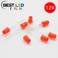 5 mm-es LED piros 12V 20mA integrált ellenállás