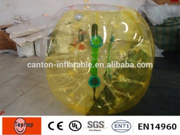 human size inflatable human hamster ball for soccer bubble games half color yellow transparent