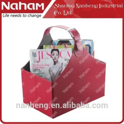 Naham leather office hanging magazine organizer racks holder for sale