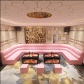 ροζ χρώμα Σχήμα U καναπέ-καθιστικό νυχτερινής διασκέδασης