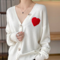 All wool knitted cardigan ladies