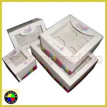 Windowed cupcake packaging,cupcake box