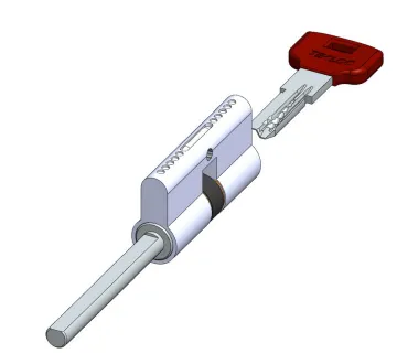 Hollow code key cylinder lock with long bar