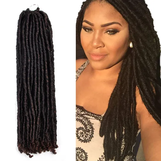 18 inch Soft Bohemian Locs Women Faux Dreadlocks Braids Goddess Faux Locs Curly Synthetic Crochet Braiding Hair Extensions