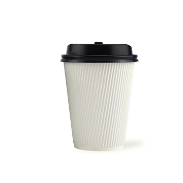 12oz Disposable Hot Drink Ripple Wall Paper Cups
