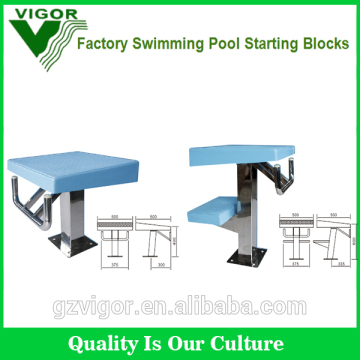 Factory Blue fiberglass swim starting block with 304 SS frame