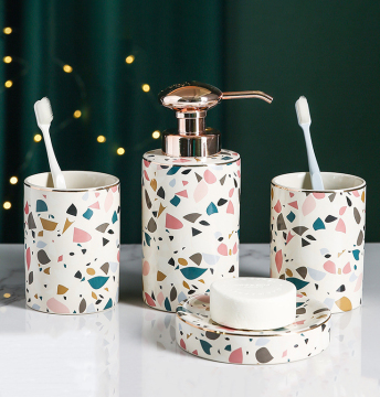 Nordic White Washroom Accessories Set for Hotel and Home Bathroom