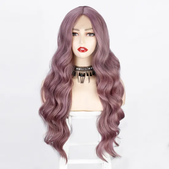 Vigorous Peruvian Deep Curly Wave synthetic hair Lace Frontal Wig Black Women Synthetic Hair Wigs Wave Pre Plucked Glueless Lace