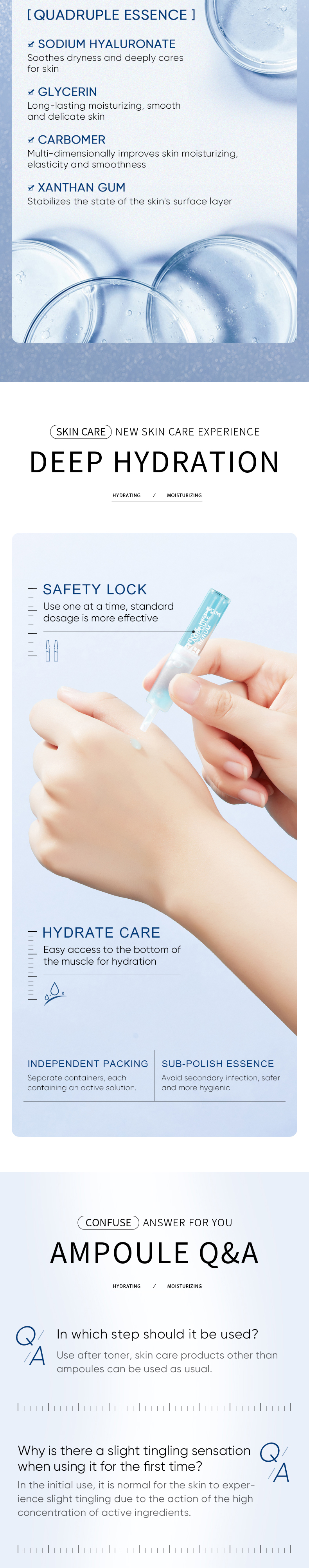 Hyaluronic acid ampoule essence