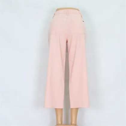 Ladies Pink Wide Leg Pants Wholesale