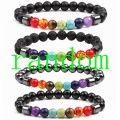 8 mm noir enyx rond bedas 7 chakra guérison reiki brcelet