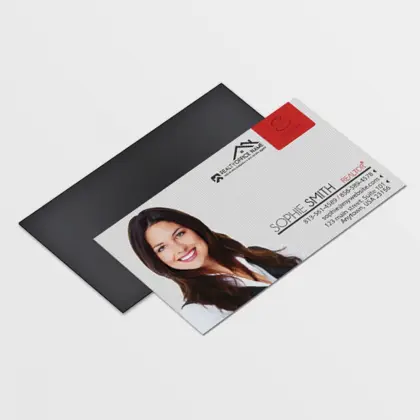 Black square shape magnet business card