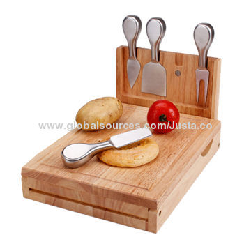 High-level Cheese Board and Knife Set with Stainless Steel Handle