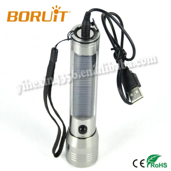 Boruit Built-in 600mAh Li-ion Battery USB Solar Charging Solar LED Torch Light