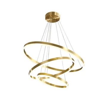 Affordable Luxury: Living Room Acrylic Chandelier with Dimmable LED Lights in Black and Gold - A Perfect Nordic Modern Hotel Pendant Light