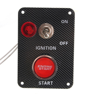 Racing Car Ignition Switch Panel with LED Toggle and Engine Start Starter Push Button
