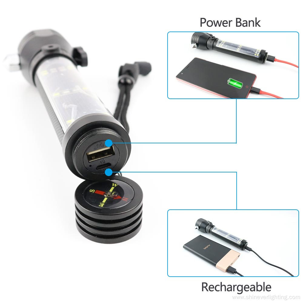 Solar Power Emergency LED Flashlight Torch Light