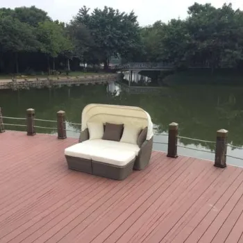 Comfortable Wicker Outdoor Chaise Lounge with Canopy for Garden or Backyard