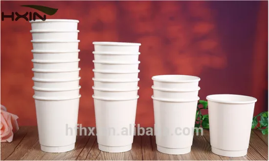 Hefei Hxin Plain white disposable compostable PLA double wall paper cups