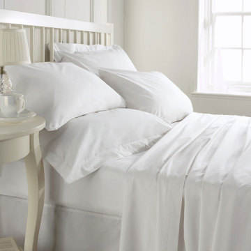 T180 Cotton White Sheets Percale