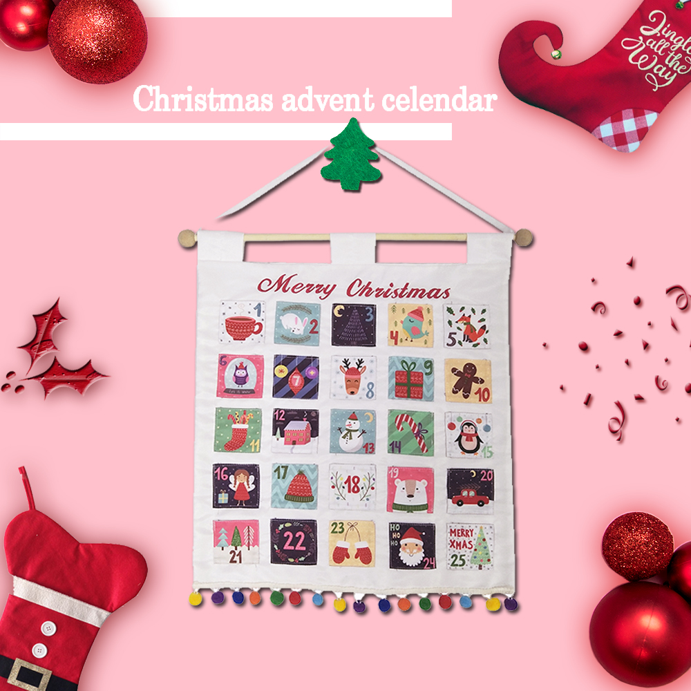 New style white christmas countdown advent calendar