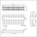 1,50 mm (0,059 &quot;) Pitch Pin Header rak typ dubbel rad